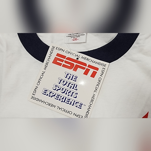 VTG NWT ESPN Established 1979 2003 Official Merchandise T-Shirt Size XXL White - Picture 11 of 14